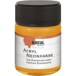 KREUL Peinture fluorescente dans un flacon,50 ml,orange fluo