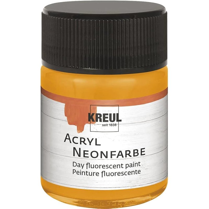 KREUL Peinture fluorescente dans un flacon,50 ml,orange fluo