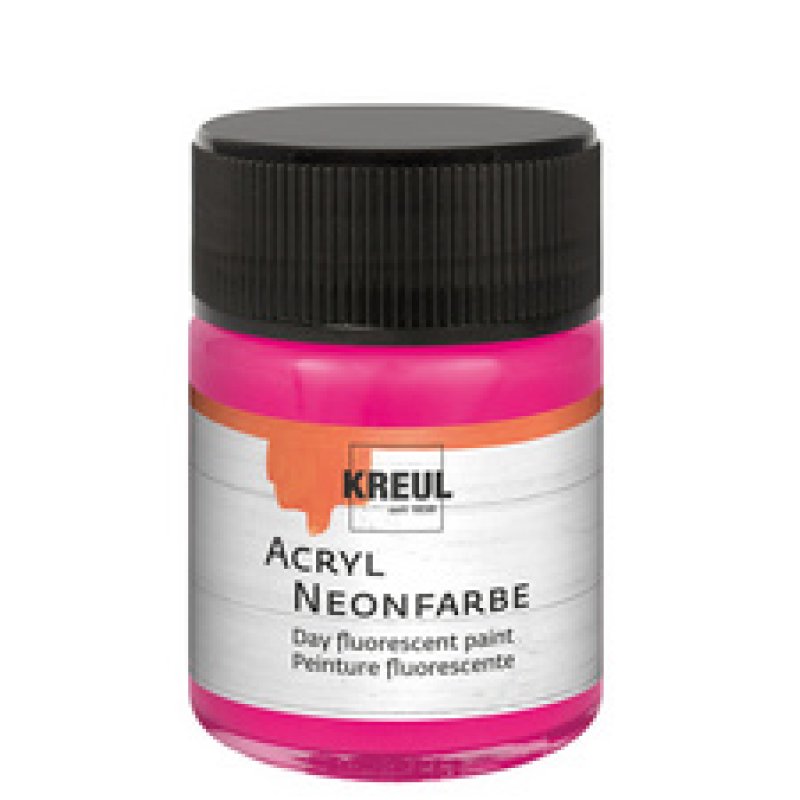KREUL Peinture fluorescente dans un flacon, 50 ml, rose fluo