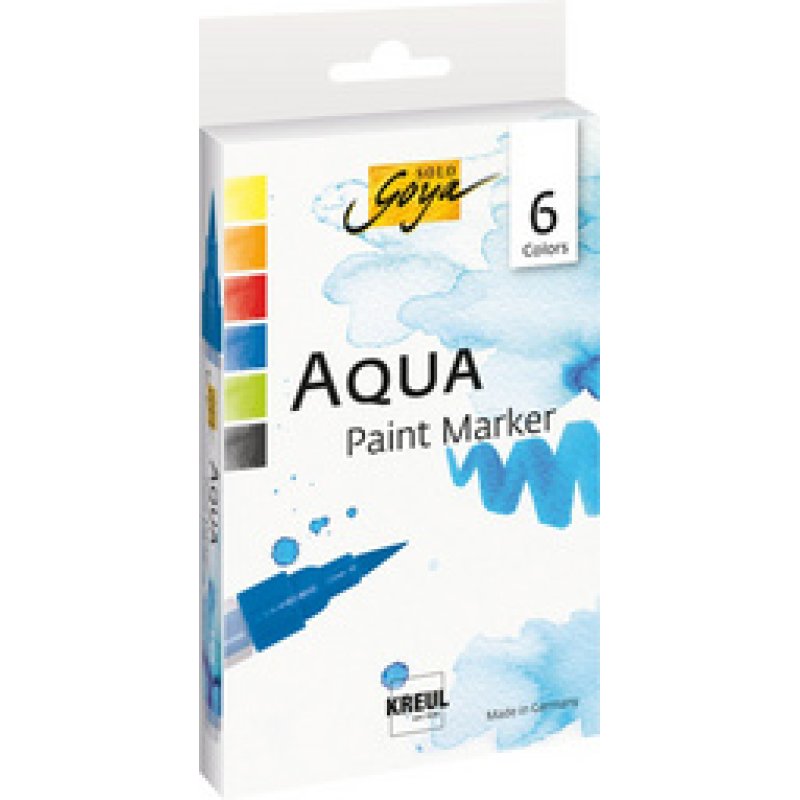 KREUL Stylo pinceau Aqua Paint SOLO Goya, set de 6 pièces