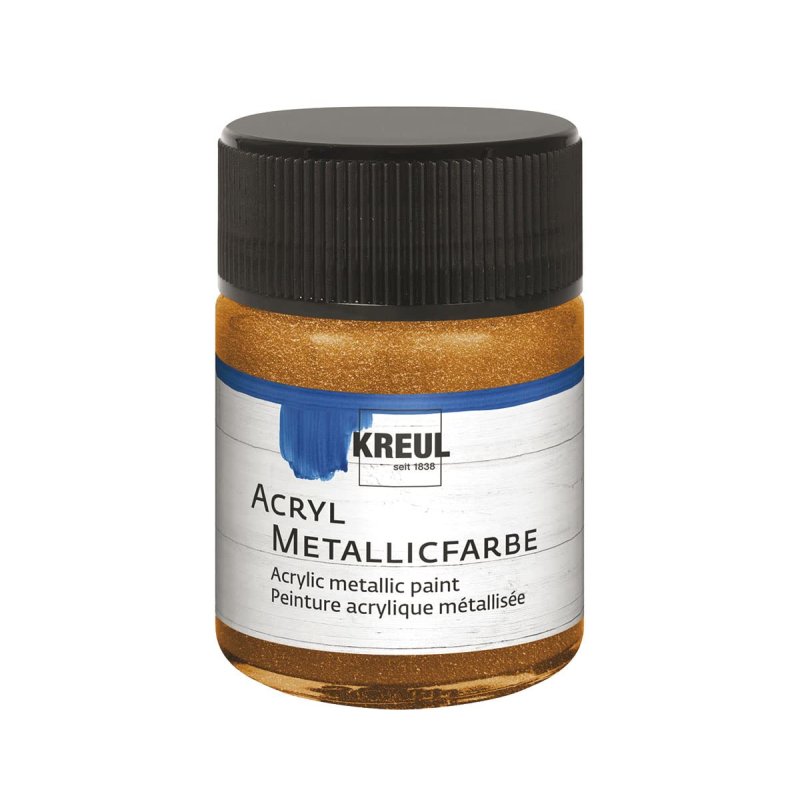 KREUL 77583 peinture acrylique 50 ml Bronze, Or Vase Pot en verre
