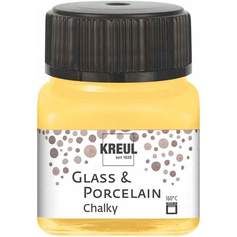 KREUL Peinture pour verre et porcelaine Chalky,Yellow Safran