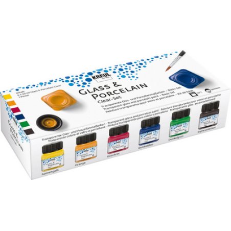 KREUL Peinture pour verre et porcelaine Clear, set 6 x 20 ml