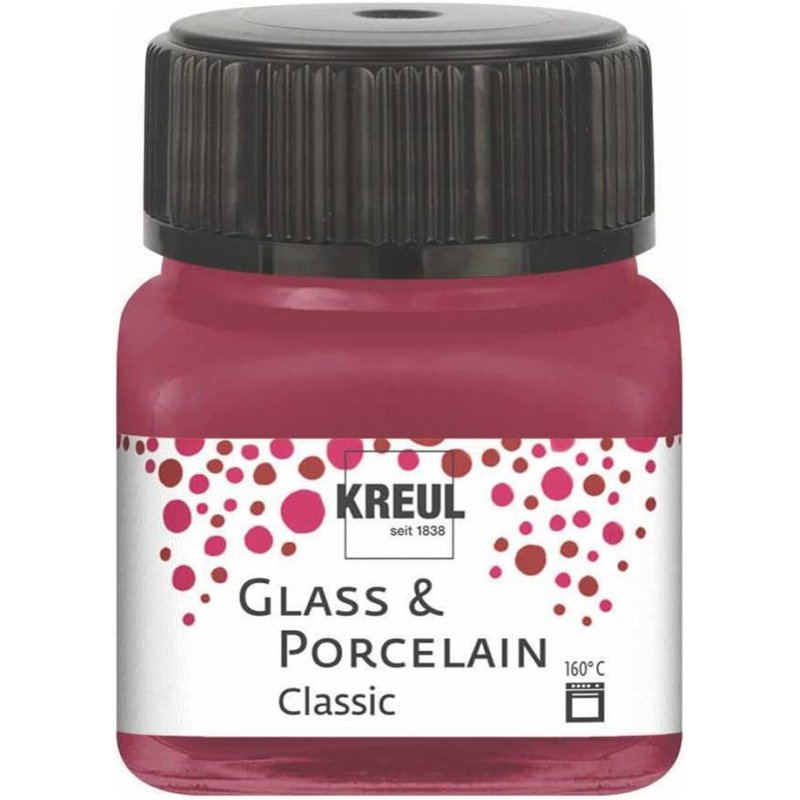 KREUL Peinture pour verre et porcelaine Classic,rouge grenat