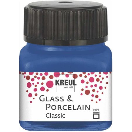 KREUL Peinture pour verre et porcelaine Classic, bleu cobalt