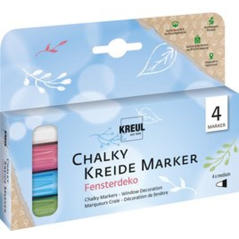 KREUL 22709 marqueur 4 pièce(s) Bleu, Vert, Rouge, Blanc