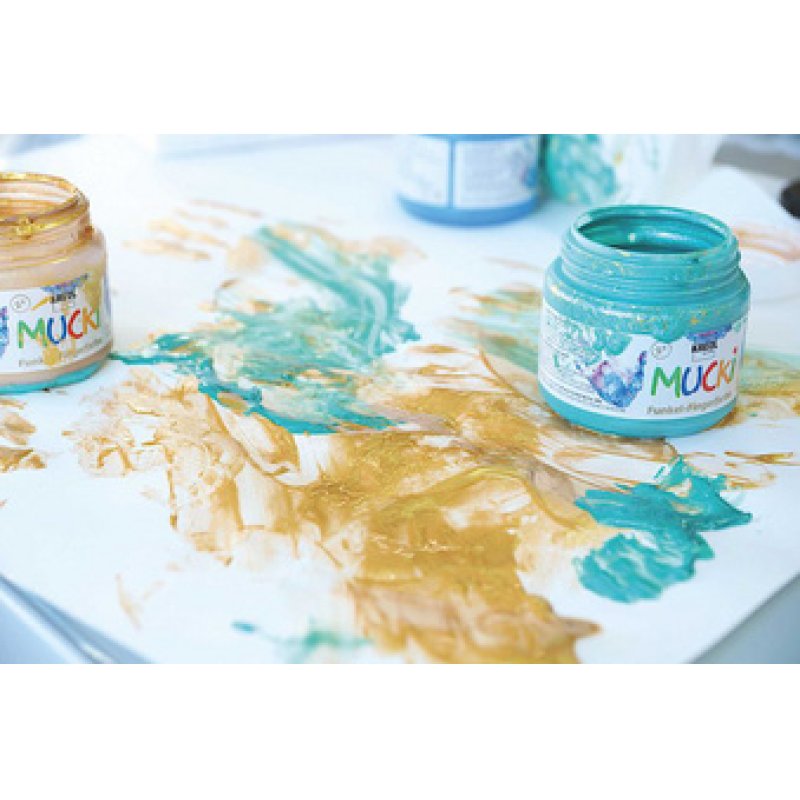 KREUL Gouache aux doigts nacrée "MUCKI" bleu diamant