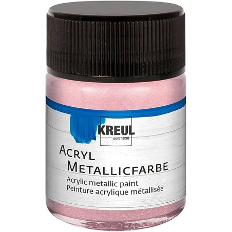 KREUL 77586 peinture acrylique 50 ml Or rose Vase Pot en verre