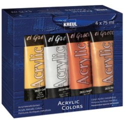 KREUL Peinture acrylique el Greco Acrylic Metallic, set de 4