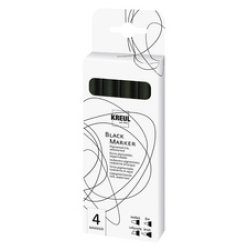 KREUL Black Marker, set de 4, noir
