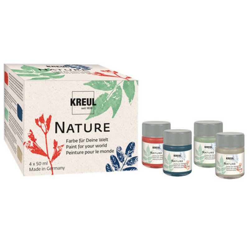KREUL Peinture créative Nature, set de 4 x 50 ml