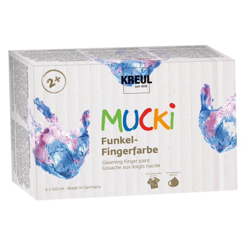 KREUL 2319 washable finger paint Blue, Gold, Green, Lilac, Rose, Silver
