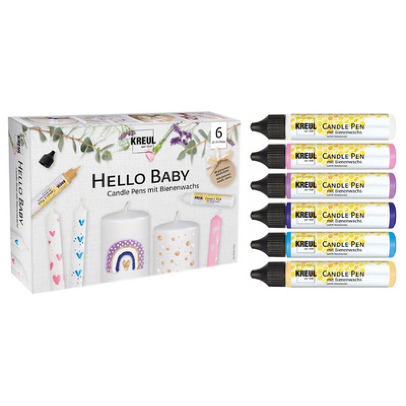 KREUL Candle Pen "Hello Baby", set de 6