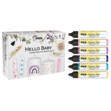 KREUL Candle Pen "Hello Baby", set de 6