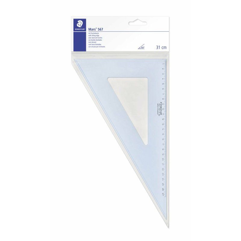 Staedtler Mars 567 Règle de bureau 310 mm Plastique Bleu, Transparent 1 pièce(s)