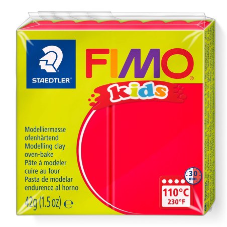 FIMO kids Pâte à modeler, à cuire au four, 42 g, rouge
