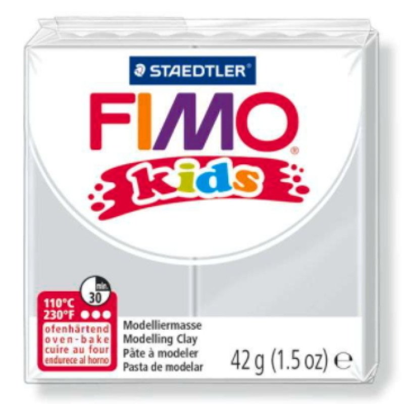 FIMO kids Pâte à modeler, à cuire au four, 42 g, gris clair
