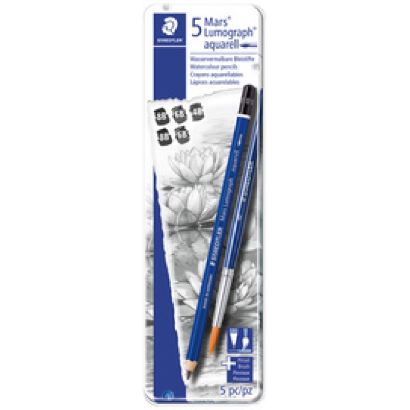 STAEDTLER Mars Crayon Lumograph aquarell, étui en métal de 6