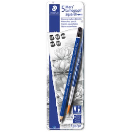 STAEDTLER Mars Crayon Lumograph aquarell, étui en métal de 6