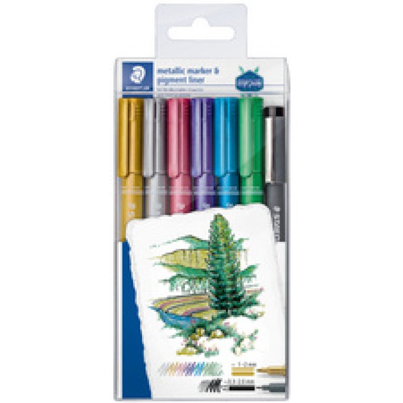 STAEDTLER Marqueur permanent Metallic, étui de 6 feutre