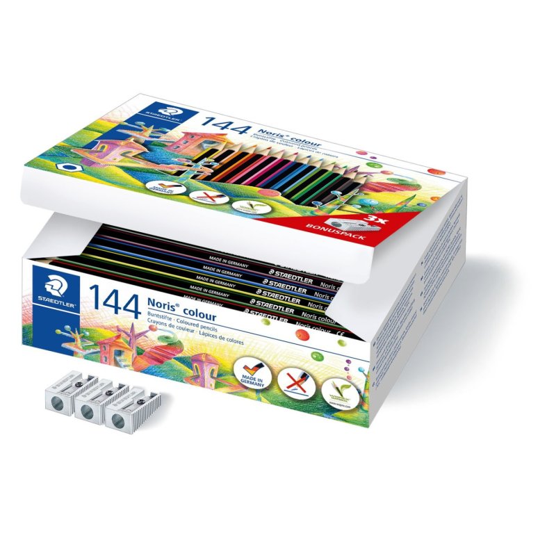 Staedtler Noris colour 185 Noir, Bleu, Marron, Vert, Bleu clair, Vert clair, Magenta, Mauve, Orange, Pêche, Rouge,
