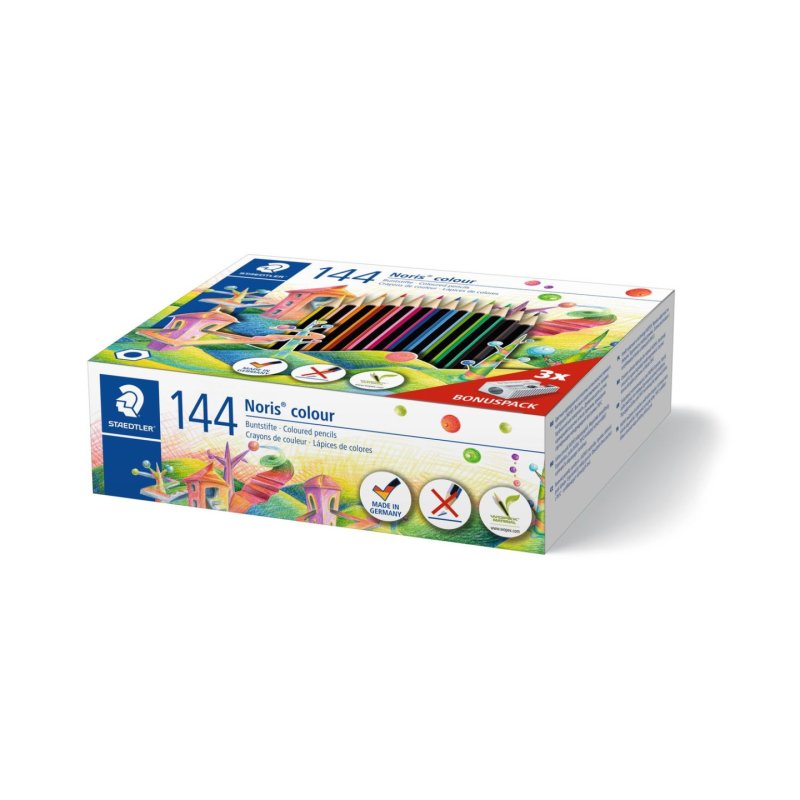 Staedtler Noris colour 185 Noir, Bleu, Marron, Vert, Bleu clair, Vert clair, Magenta, Mauve, Orange, Pêche, Rouge,