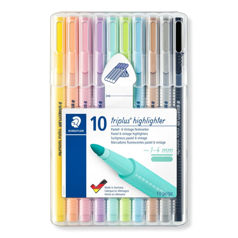 Staedtler 362 C marker 10 pc(s) Bullet tip Black, Brown, Light Blue, Light grey, Lime, Mint, Peach, Pink, Violet, Yellow