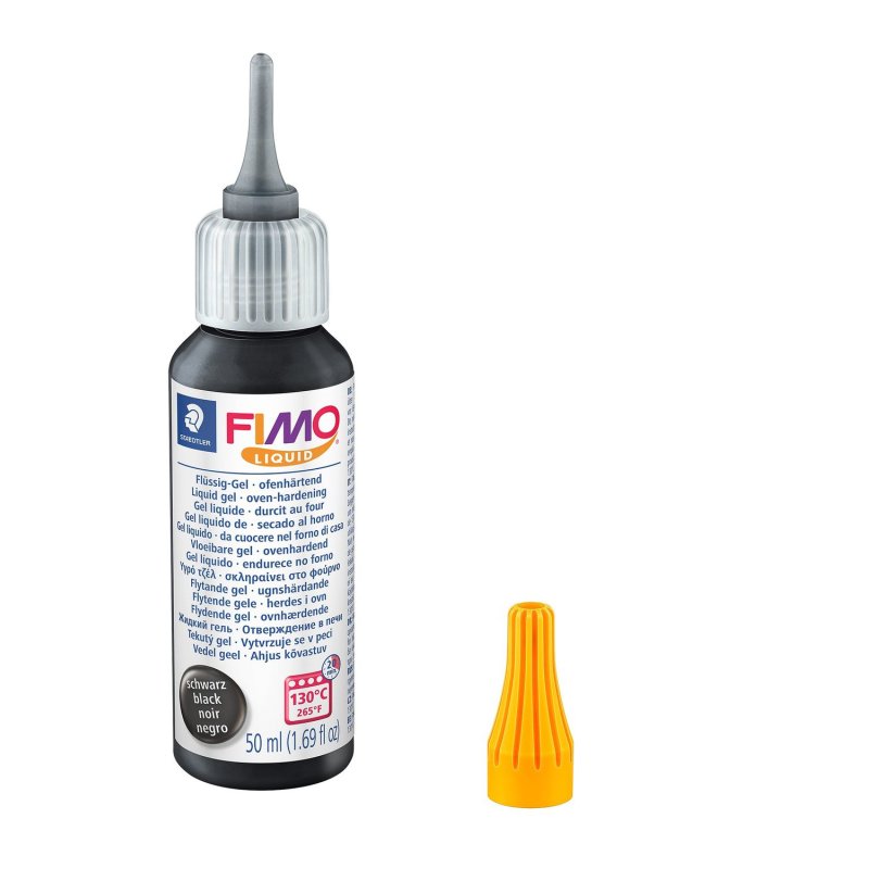FIMO Gel liquide décoratif, durcit au four, 50 ml, noir