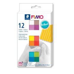 Staedtler FIMO COFFRET SOFT COULEURS BRILLANTES 12 DEMI BLOCS 12x25 g / 8023 C 12-2