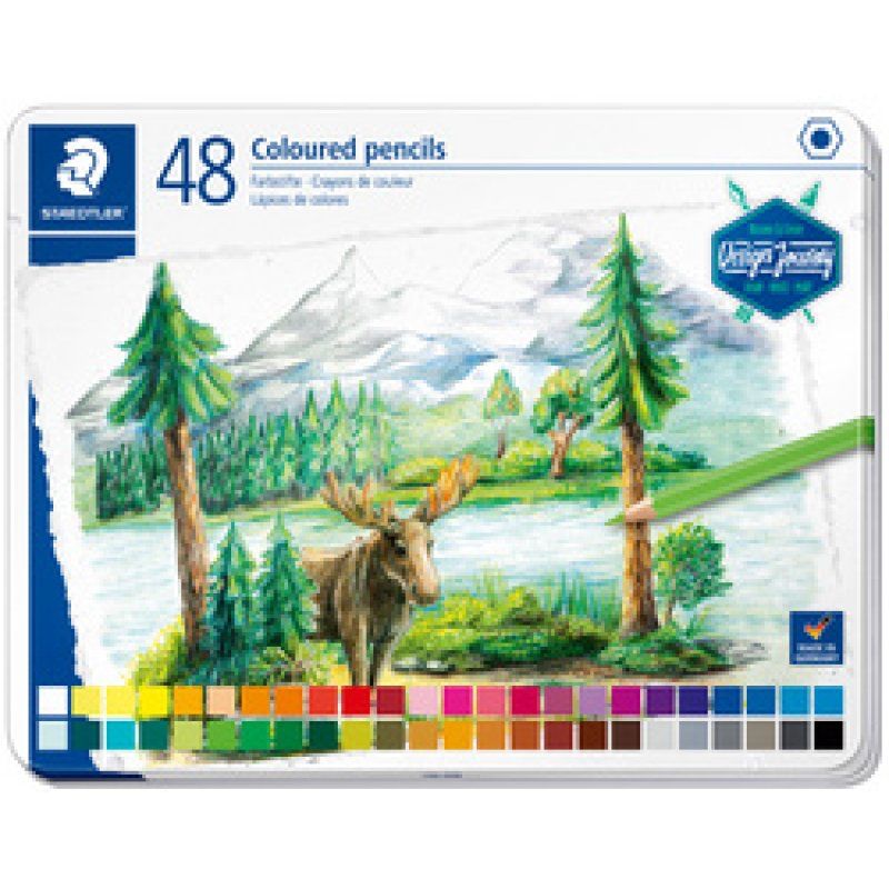 STAEDTLER Crayon couleur Design Journey, étui métal de 12