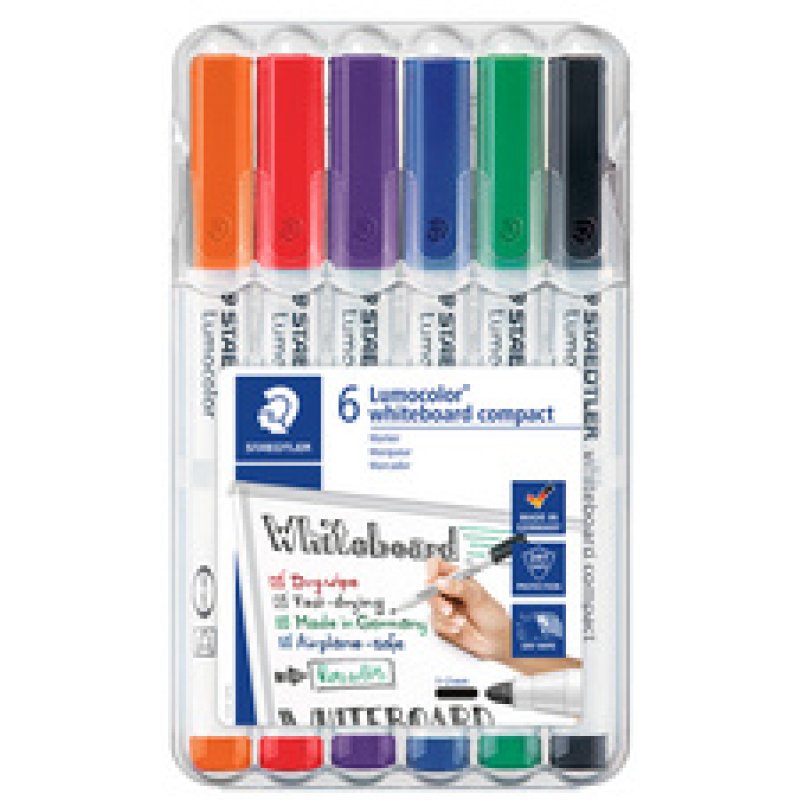 STAEDTLER Marqueurs pour tableau blanc Lumocolor, étui de 6