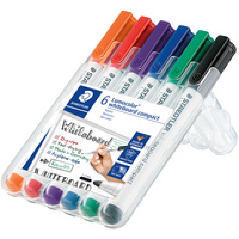 STAEDTLER Marqueurs pour tableau blanc Lumocolor, étui de 6