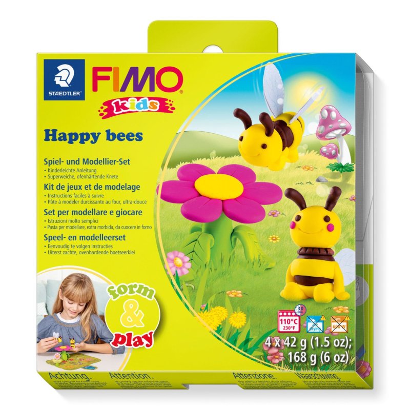 FIMO kids Kit de modelage Form & Play "Happy bees", niveau 3