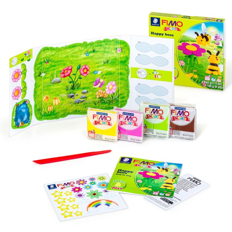 FIMO kids Kit de modelage Form & Play "Happy bees", niveau 3