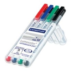 Staedtler Lumocolor 301-WP4 marqueur 4 pièce(s) Noir, Bleu, Vert, Rouge