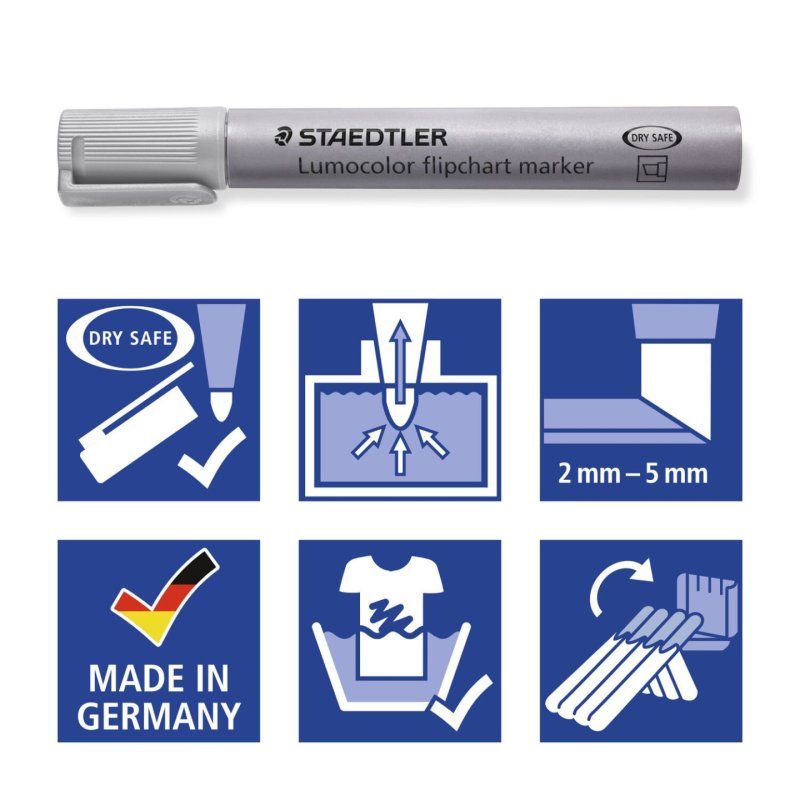 Staedtler Lumocolor flipchart 356 B marker 1 pc(s) Grey