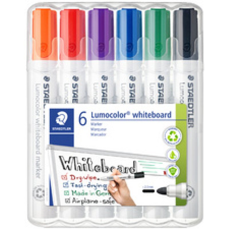 STAEDTLER Marqueur tableau blanc 351 Lumocolor, étui de 6