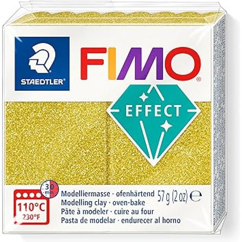 FIMO Pâte à modeler EFFECT, or pailleté, 57 g