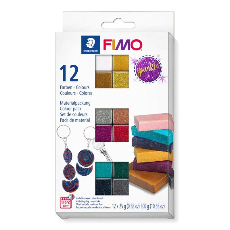 Staedtler FIMO Color Pack Sparkle Colours Modeling clay 300 g Multicolour 12 pc(s)