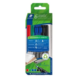 Staedtler Lumocolor Permanent marqueur indélébile Noir, Bleu, Vert, Rouge