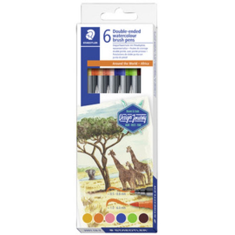 STAEDLER Feutre double pointe "Europe", étui en carton de 6