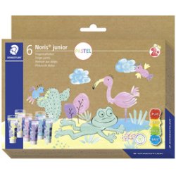 STAEDTLER Peinture doigts Noris junior PASTEL, carton de 6