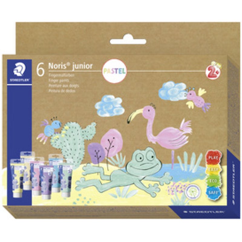 STAEDTLER Peinture doigts Noris junior PASTEL, carton de 6
