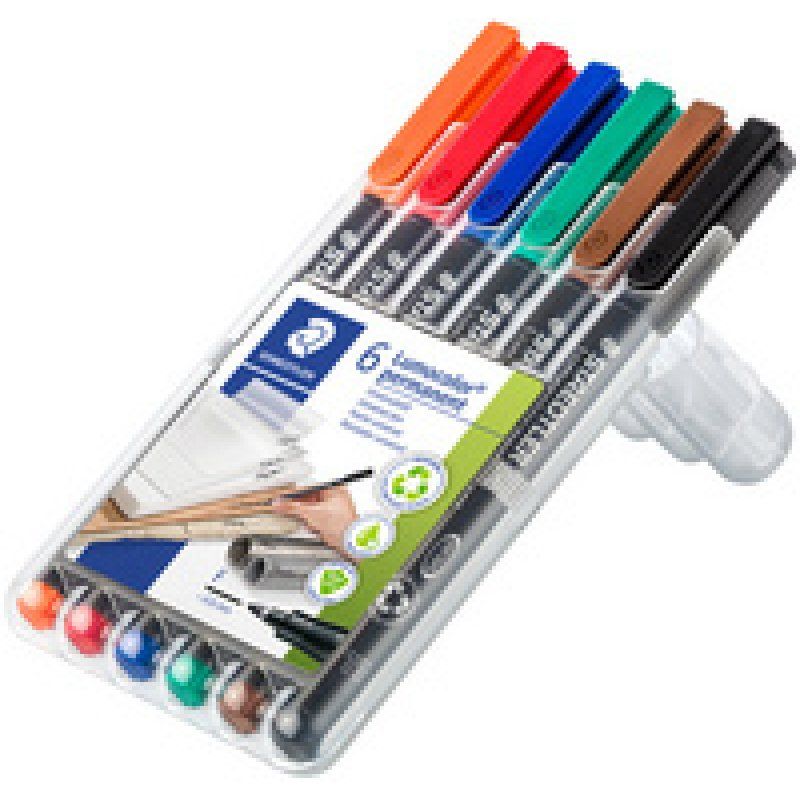 STAEDTLER Marqueur permanent 318F Lumocolor, étui de 4, noir