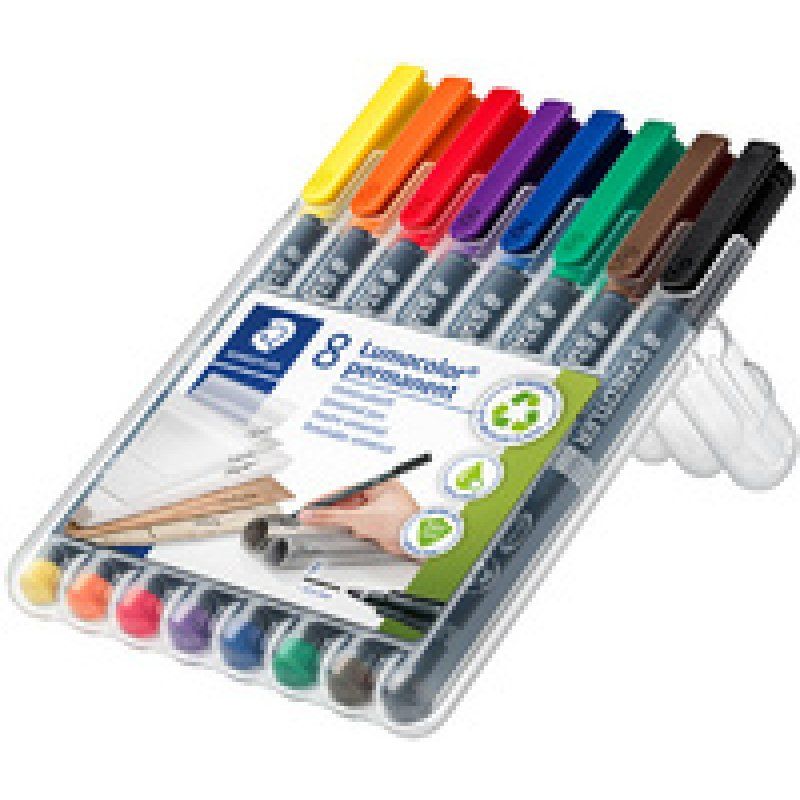 STAEDTLER Marqueur permanent 318F Lumocolor, étui de 4, noir