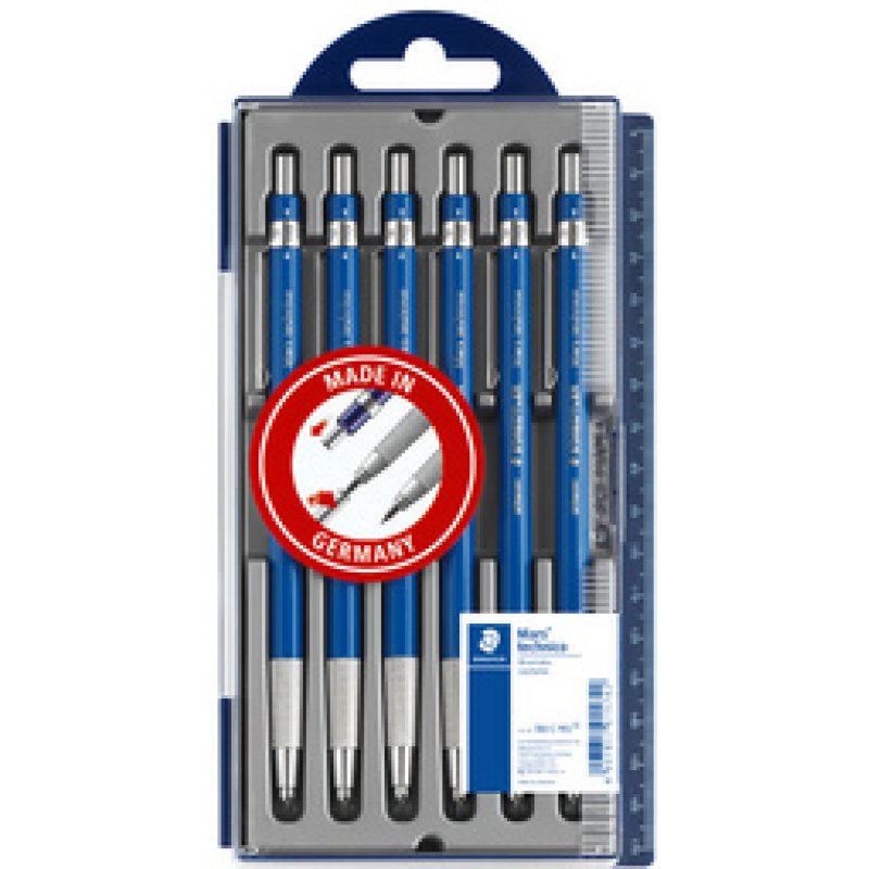 STAEDTLER Porte-mine Mars technico 780 C, bleu, étui de 6