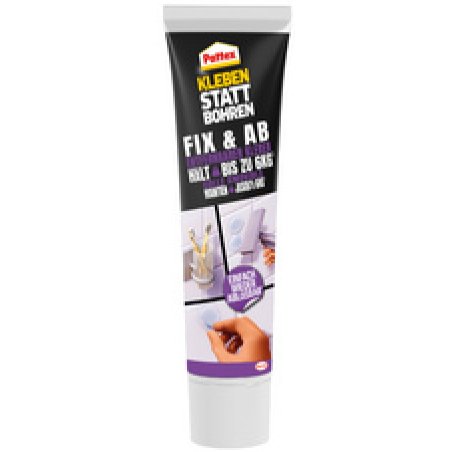 Pattex Colle de montage FIX & AB, tube de 44 g, transparent