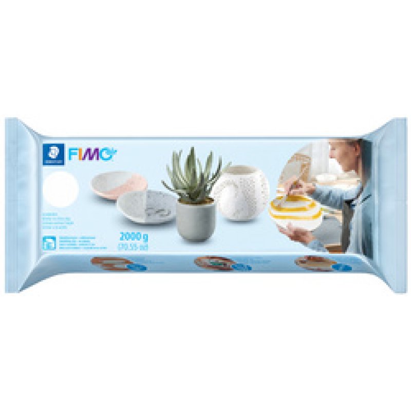 FIMO air Pâte à modeler, durcit à l'air, 2.000 g, blanc