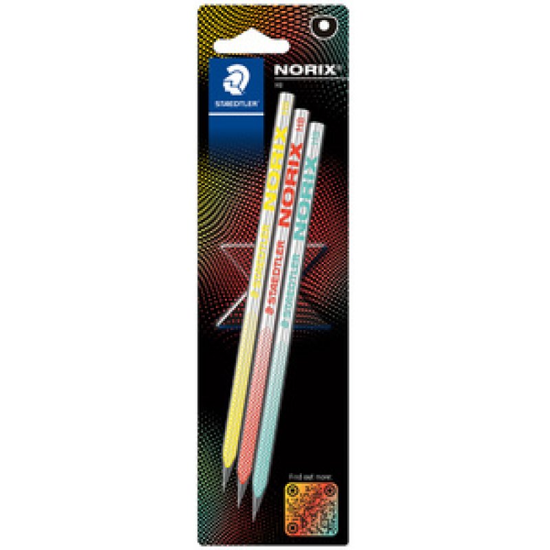 STAEDTLER Crayon de papier NORIX, HB, blister de 3
