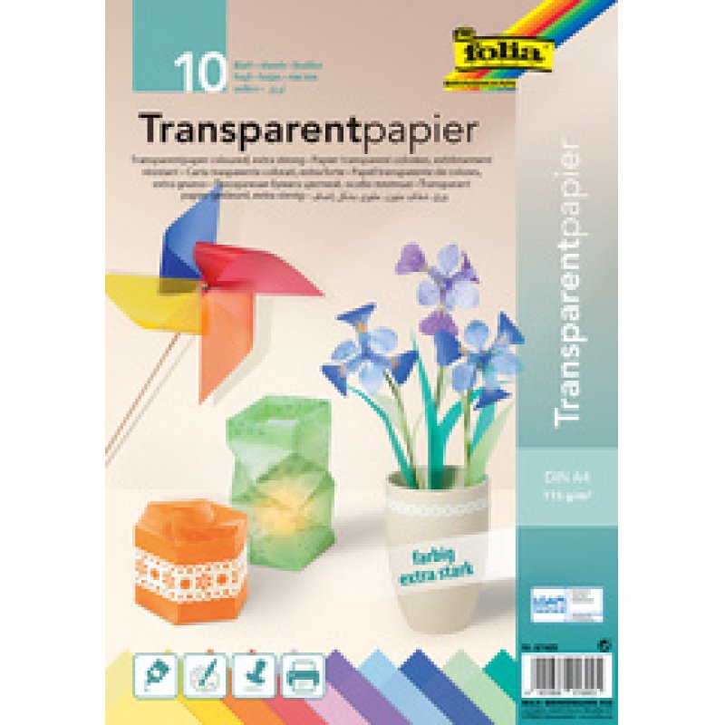 folia Papier transparent, A4, 115 g/m2, assorti